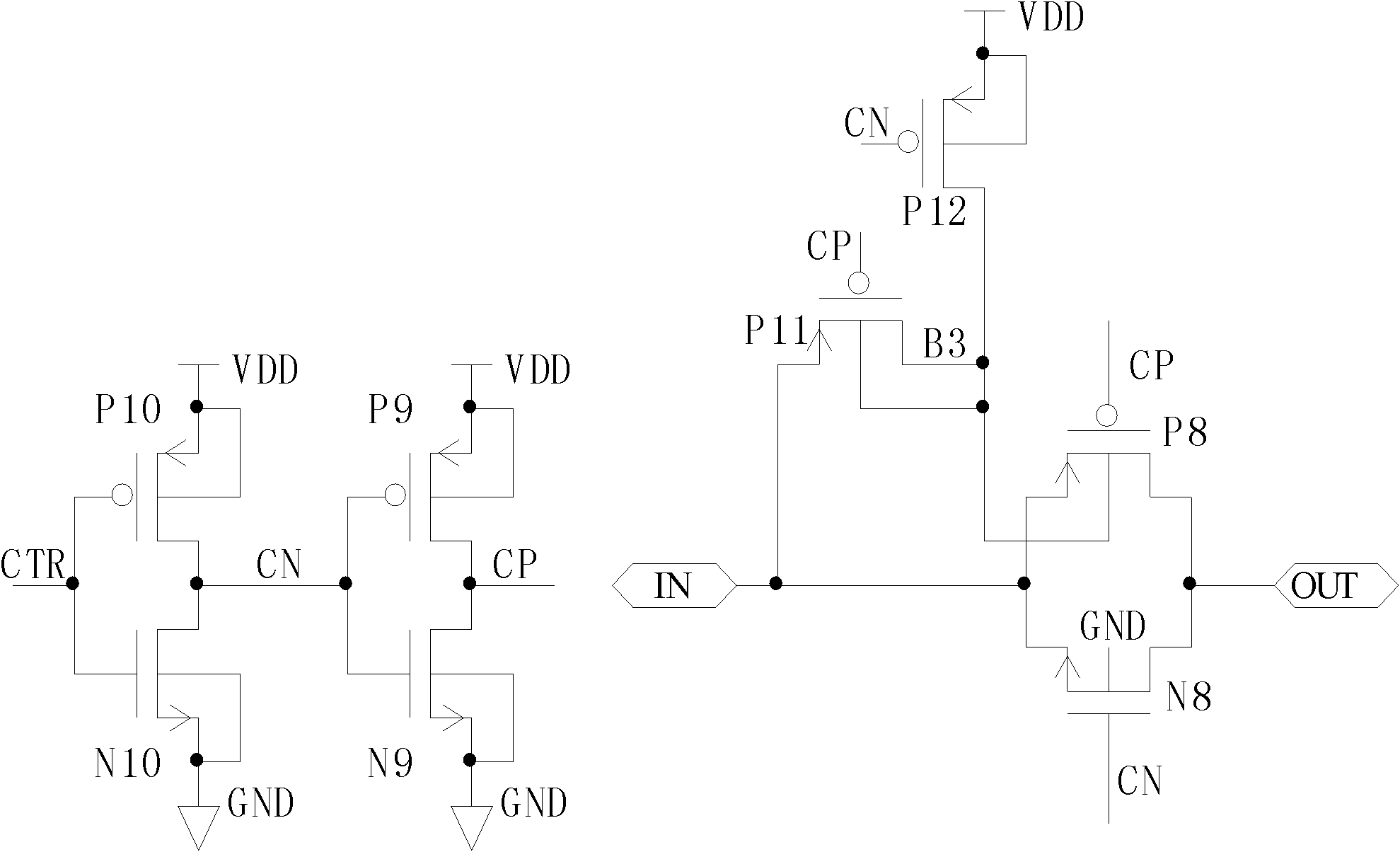 Simulative switch circuit structure