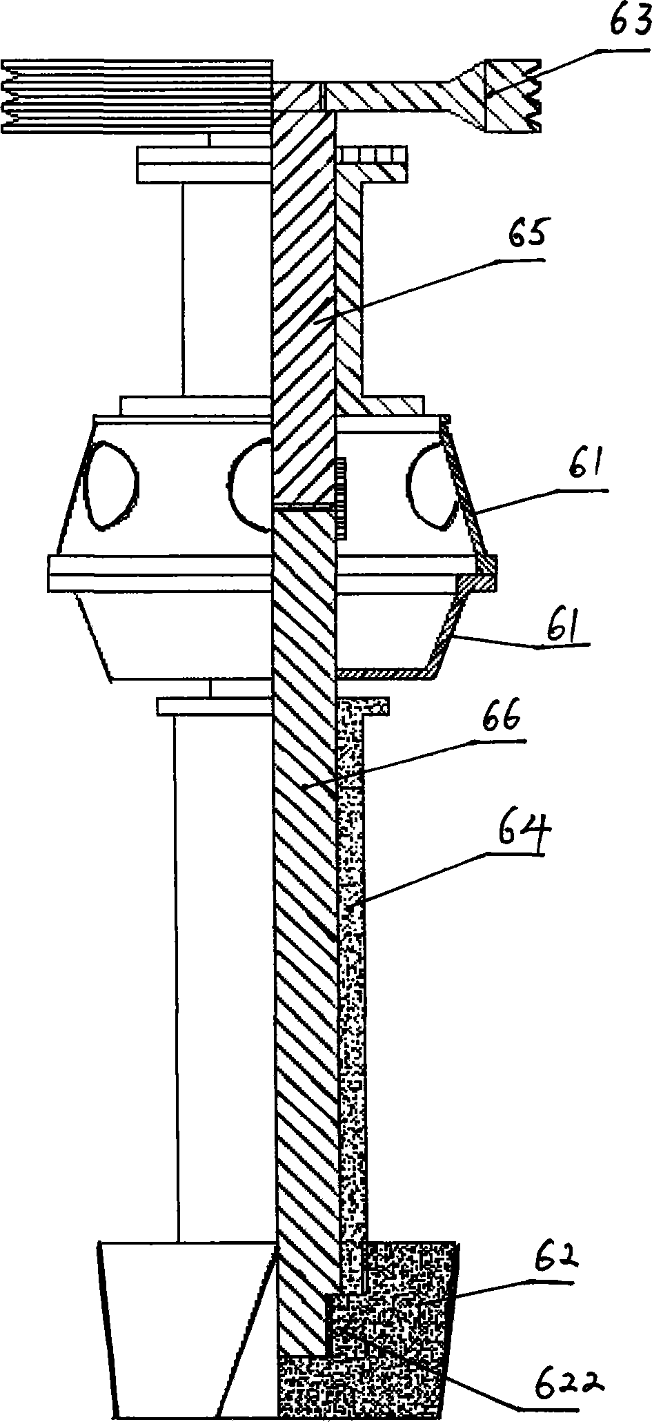 Vertical rotary type zinc rain condensator