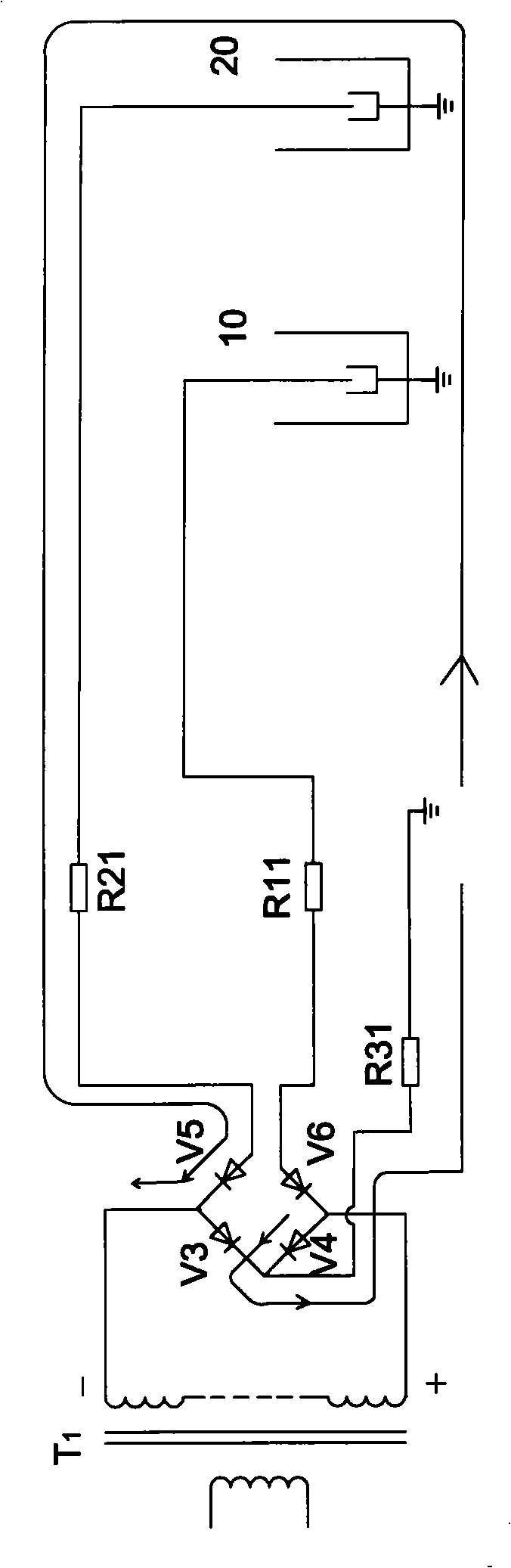 High-voltage power device for electrostatic precipitator