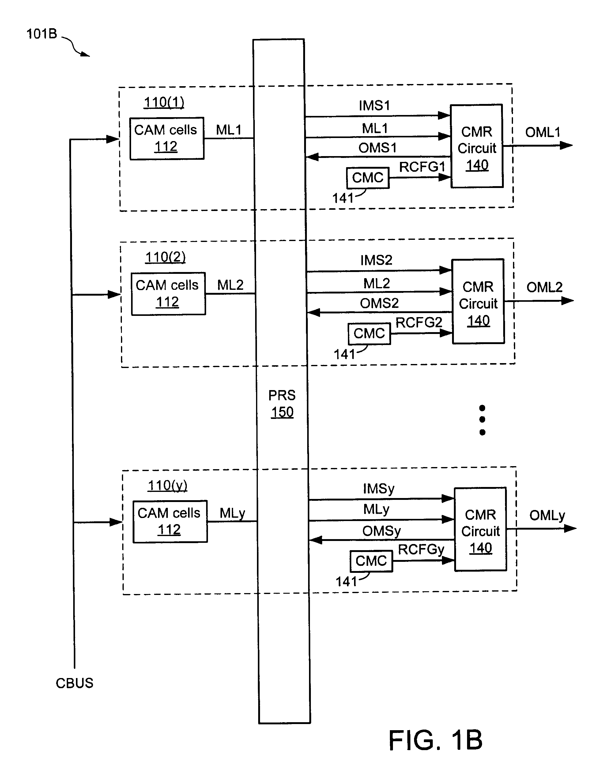 Content addresable memory having selectively interconnected counter circuits