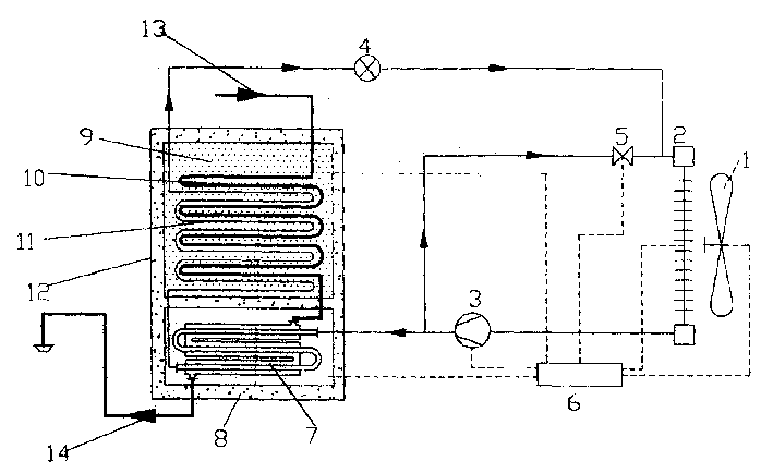Preheating type heat pump water heater using stored heat caused by phase change