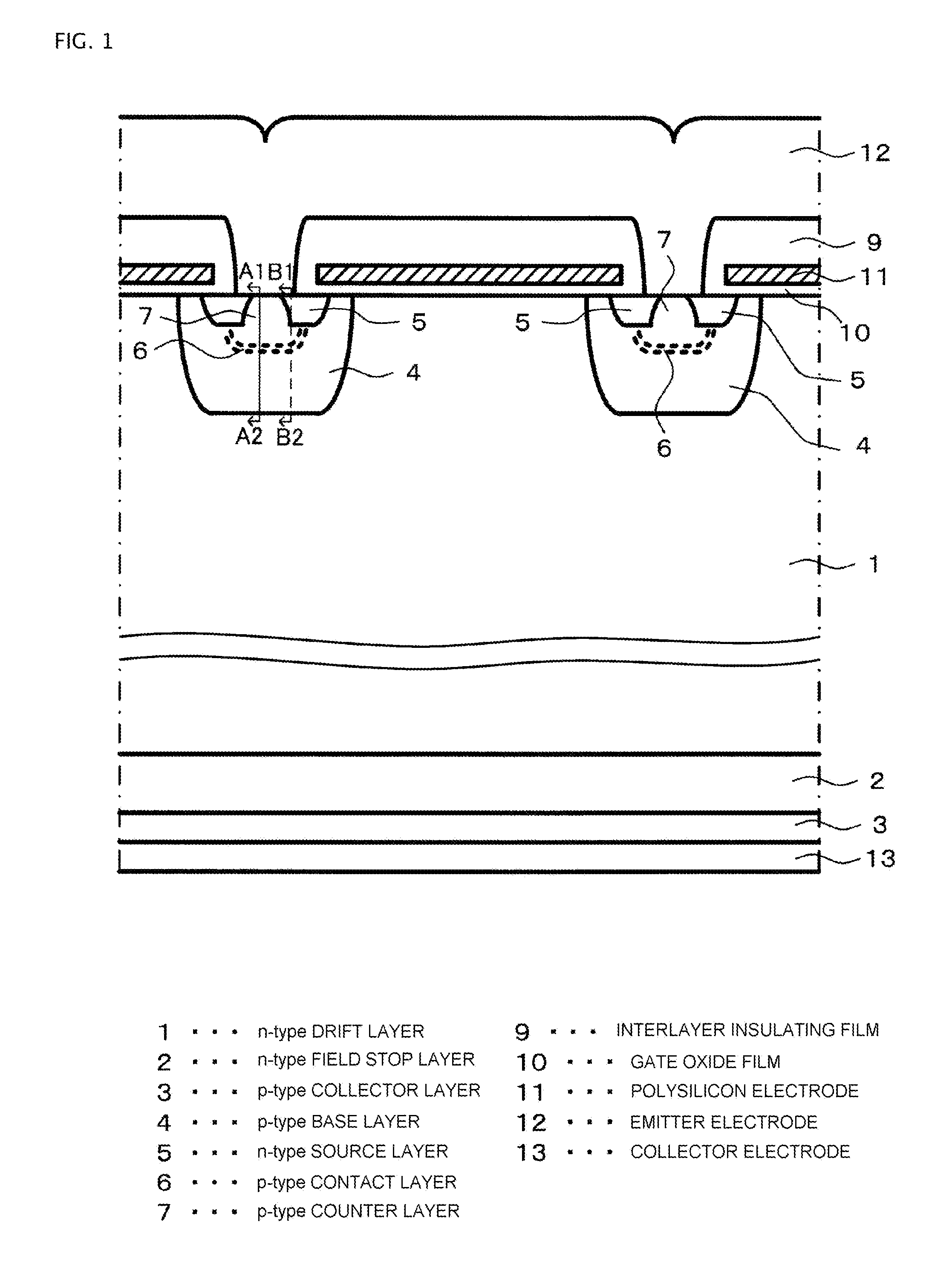 Semiconductor device including a counter layer, for power conversion and method of manufacturing the same