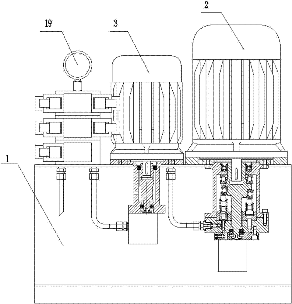 Hydraulic power pack of three-dimensional adjusting machine