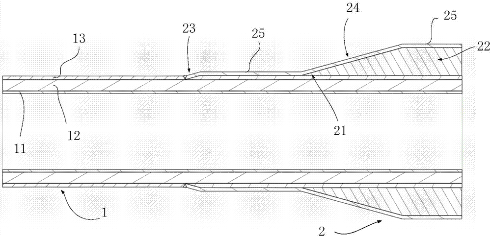 Double-limitation connecting system for marine fiber reinforced composite pipe