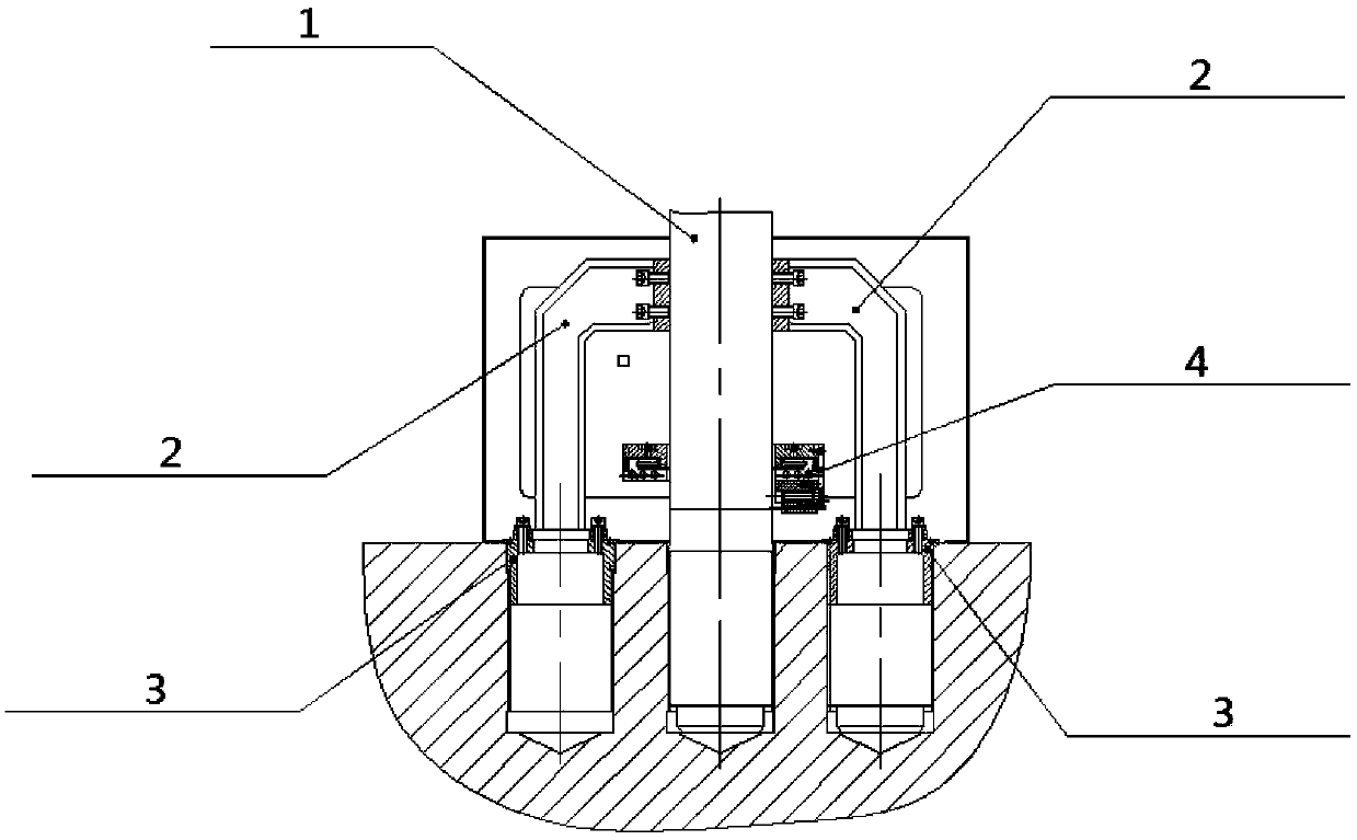 Fixture for supporting seized main bolts of pressure container