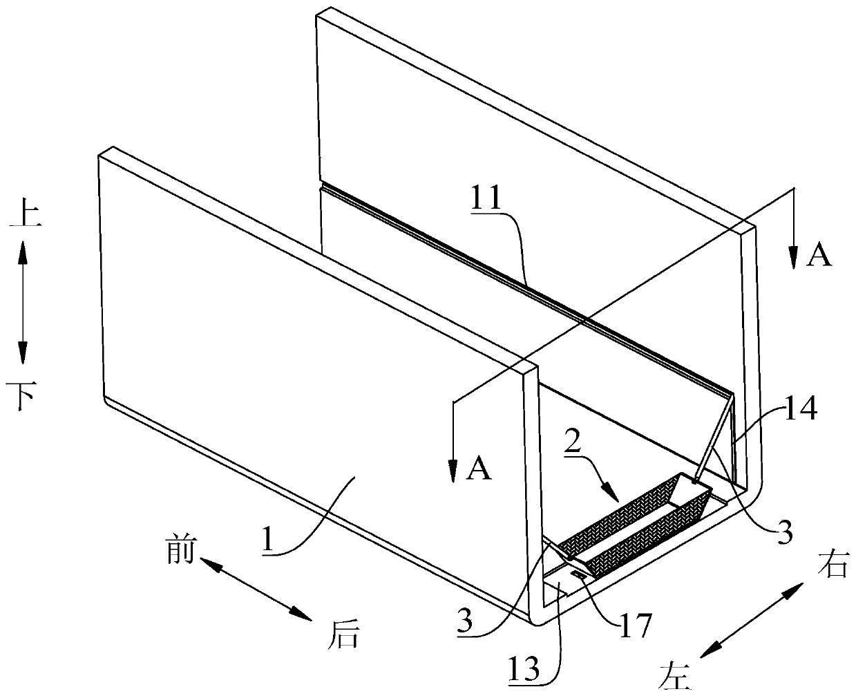 Cargo compartment and carrying device therein and truck