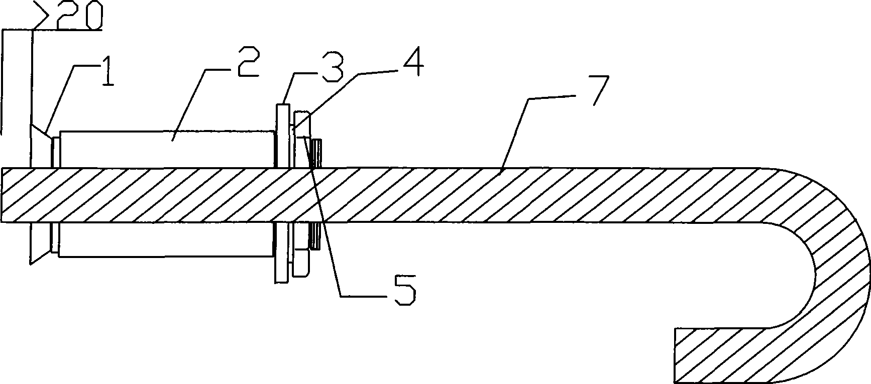 Construction method of pull rod expansion screw bolt post embedding wall lacing wire