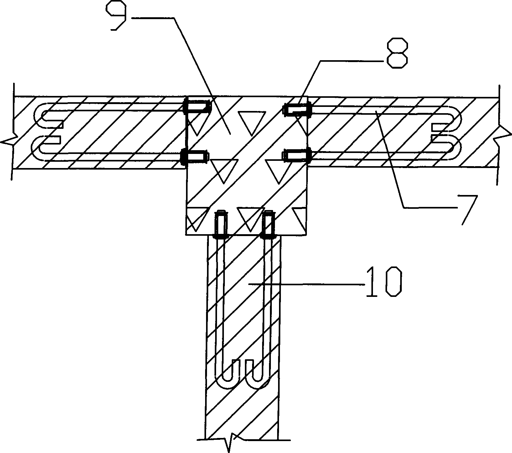 Construction method of pull rod expansion screw bolt post embedding wall lacing wire