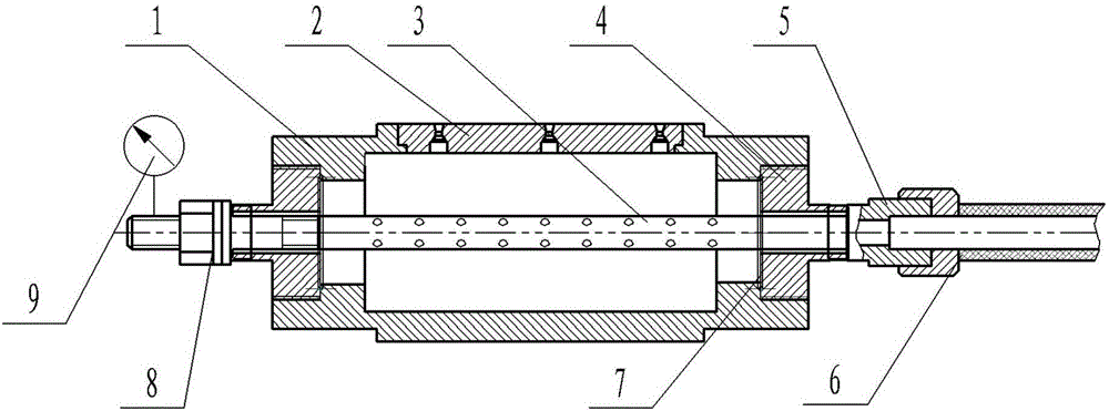 Test device for lateral jet flows of multiple nozzles