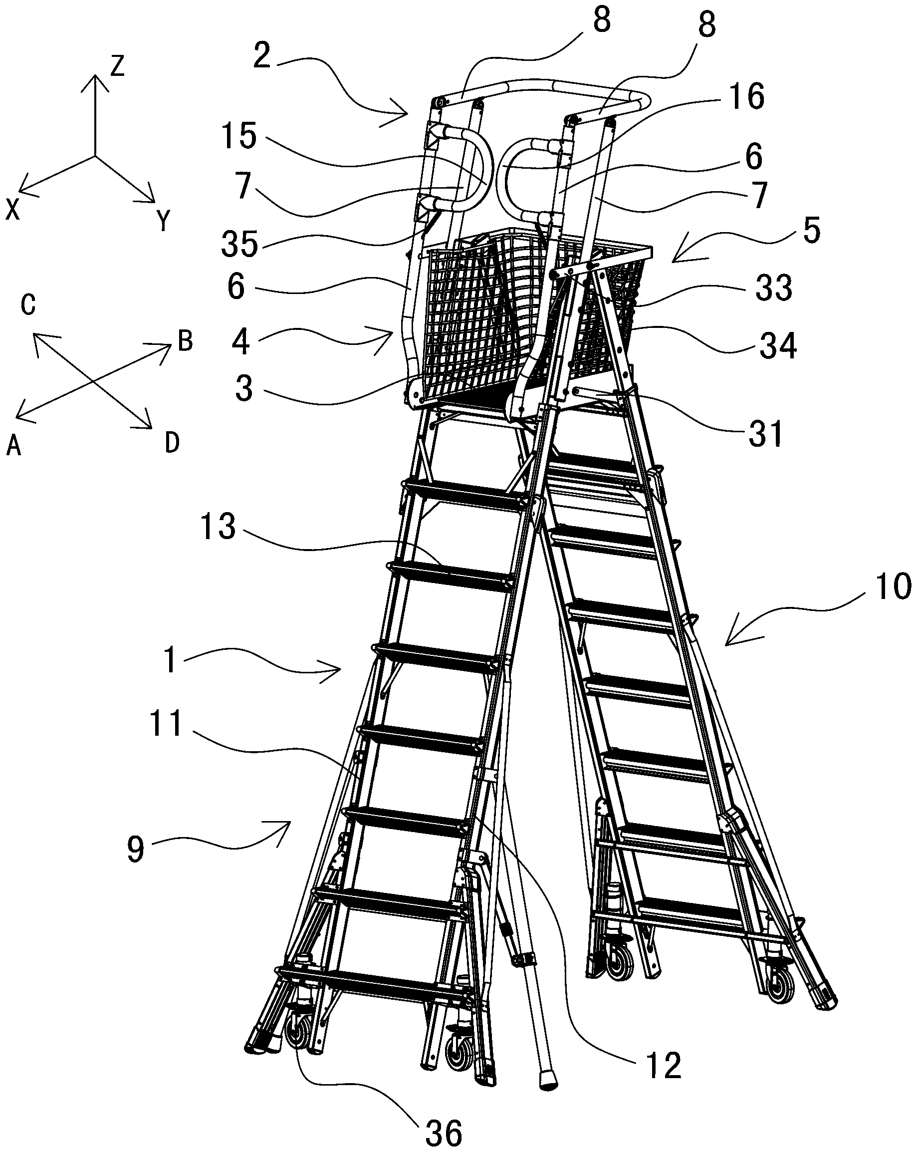 Ladder type working platform