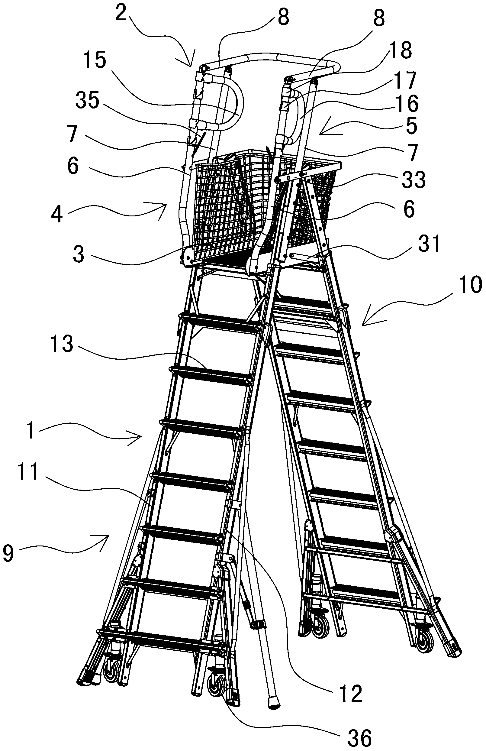 Ladder type working platform