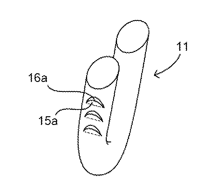 Filamentary fixation device having projections and method of use