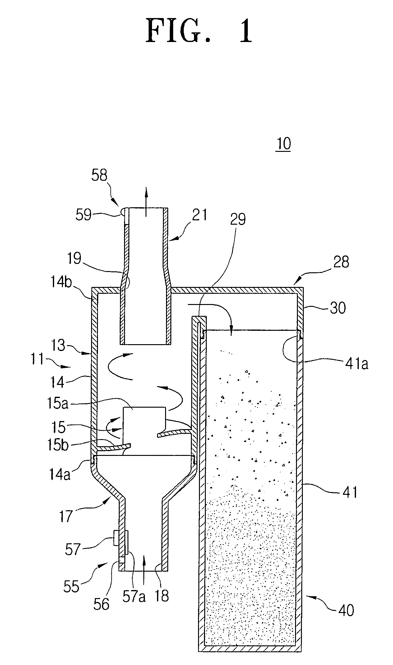 Cyclone dust-separating unit for use in vacuum cleaner