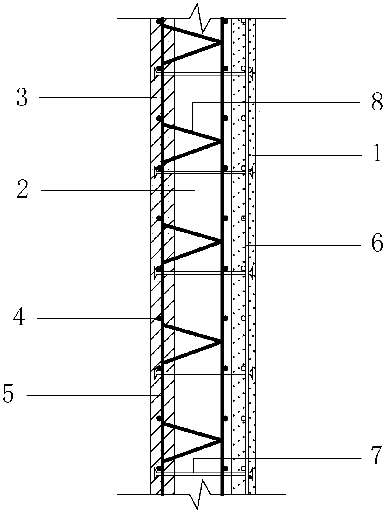Fabricated self-insulation single face laminated shearing force wall board and casting method thereof