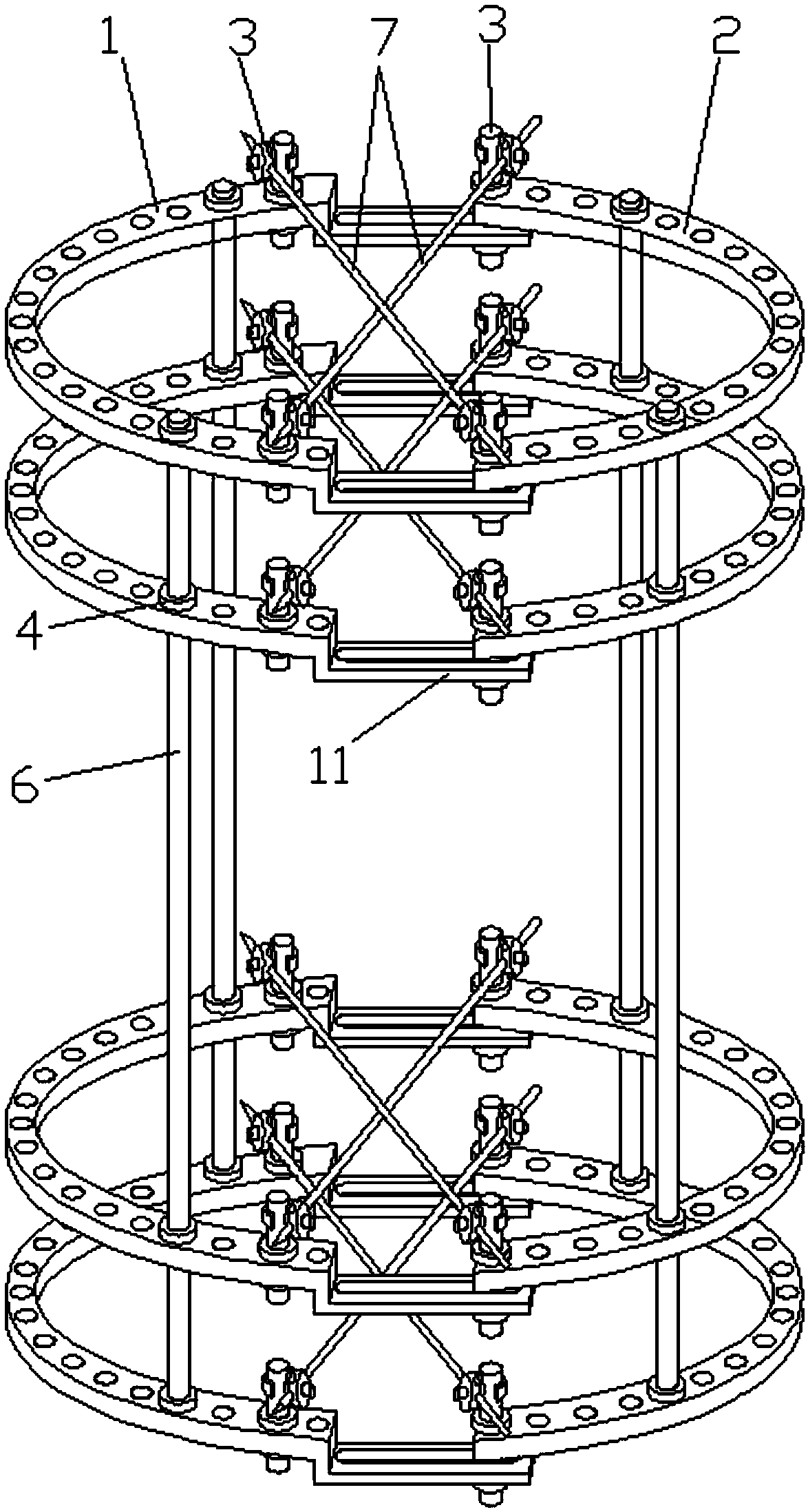 Retractable bone defect repairing external fixation device