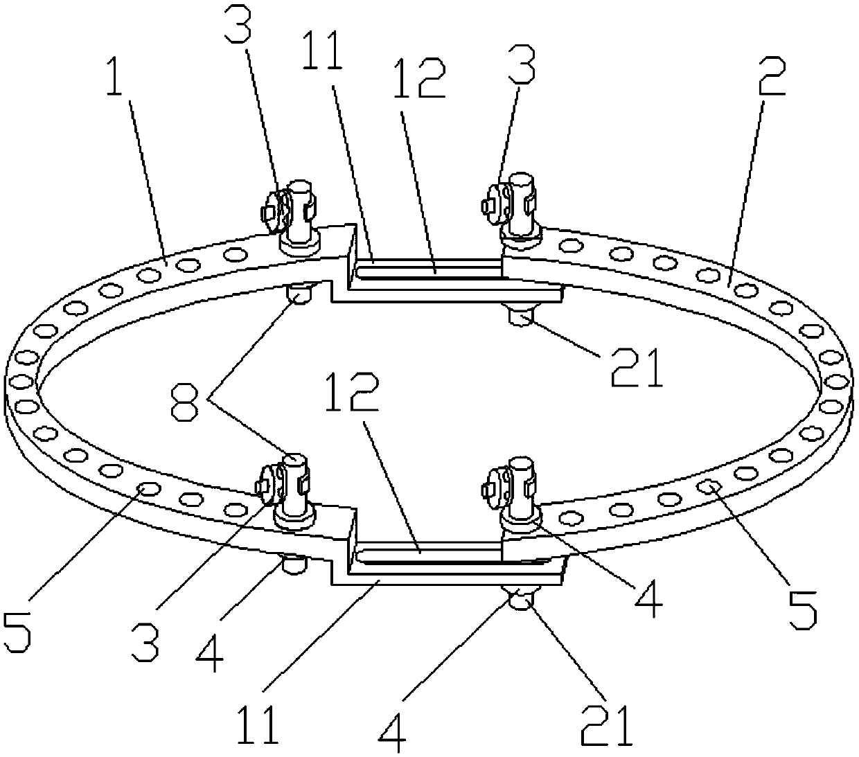 Retractable bone defect repairing external fixation device