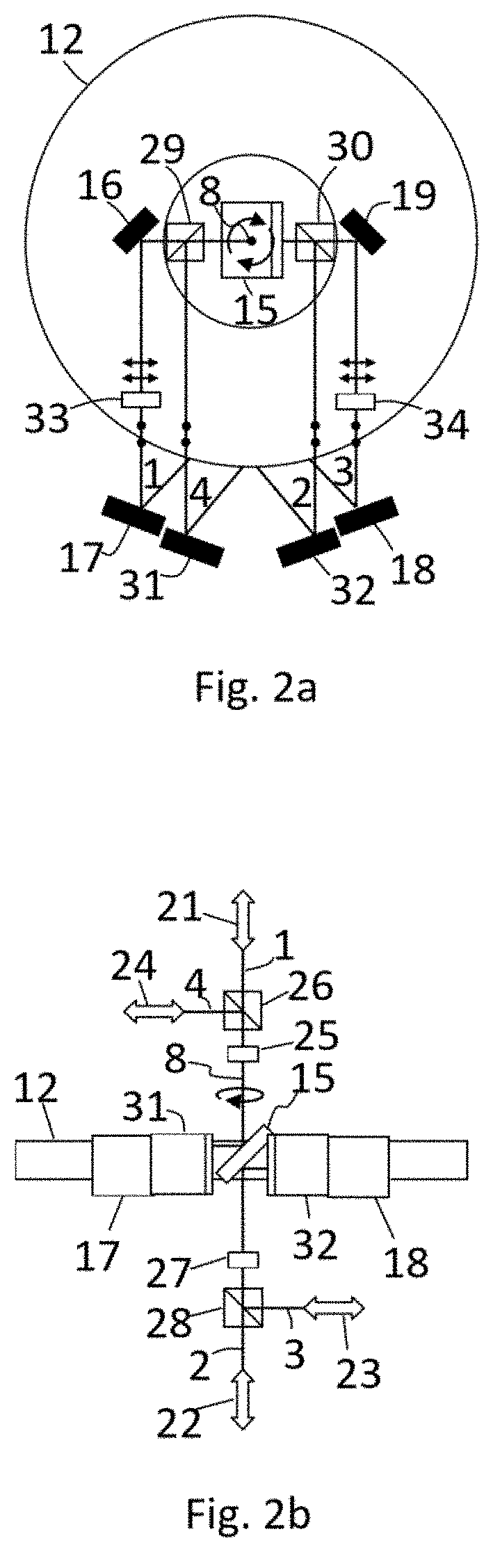 Method and device for non-reciprocal transmission of electromagnetic radiation beam