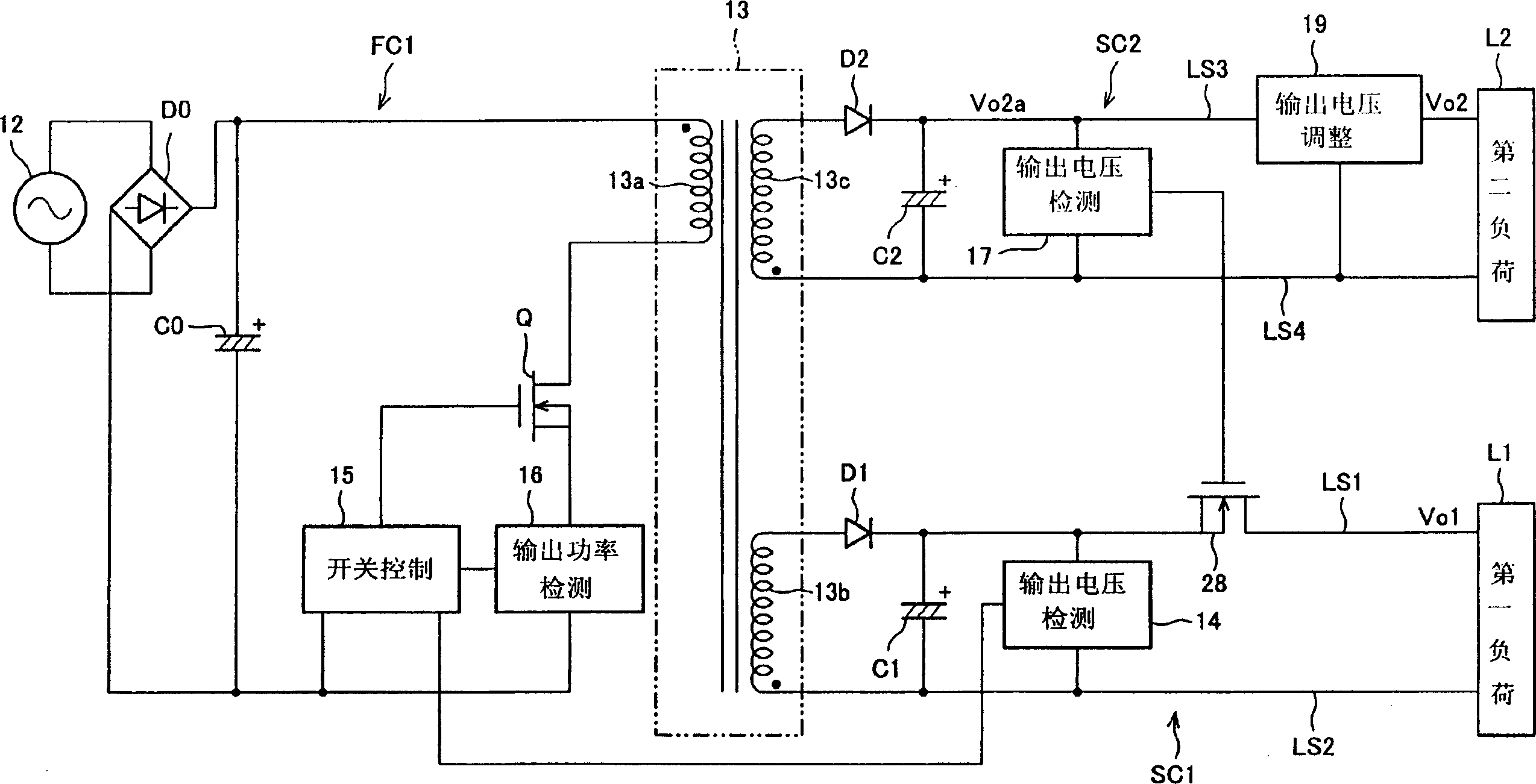 Switch power source device