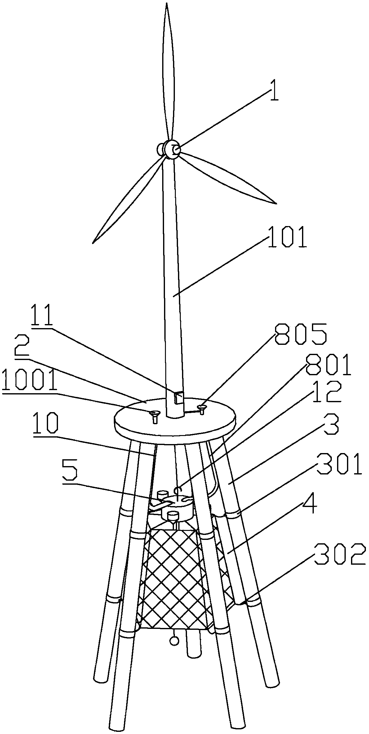 Culture net cage equipment based on high-pile cushion cap foundation of offshore wind turbine