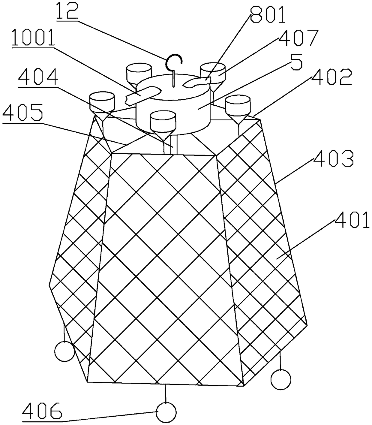 Culture net cage equipment based on high-pile cushion cap foundation of offshore wind turbine