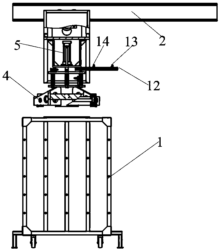 Handling system of dry trolley used for placing denitration catalyst