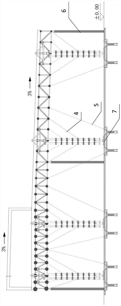 Large-span combined super-heavy eccentric slope angle steel structure overall synchronous jacking equipment