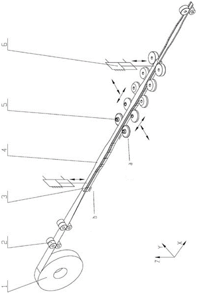 Fixed mold movable roller variable cross-section roller bending forming machine and shaping device and method using same