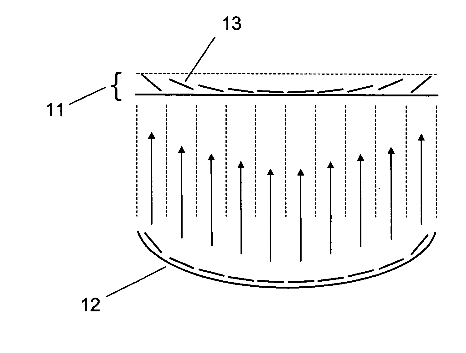 Variable focusing lens comprising micromirrors with one degree of freedom rotation