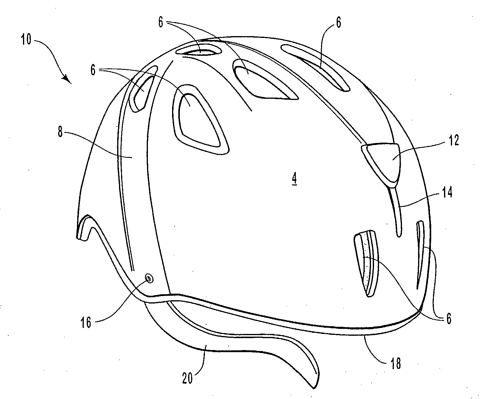 In-Mold Protective Helmet Having Integrated Ventilation System