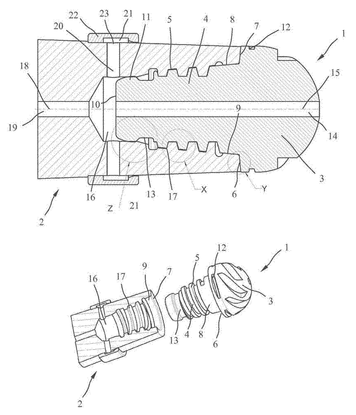 Screw-in tool and tool holder for such a screw-in tool