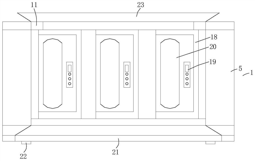 A storage rack with four beams and eight columns mortise and tenon structure