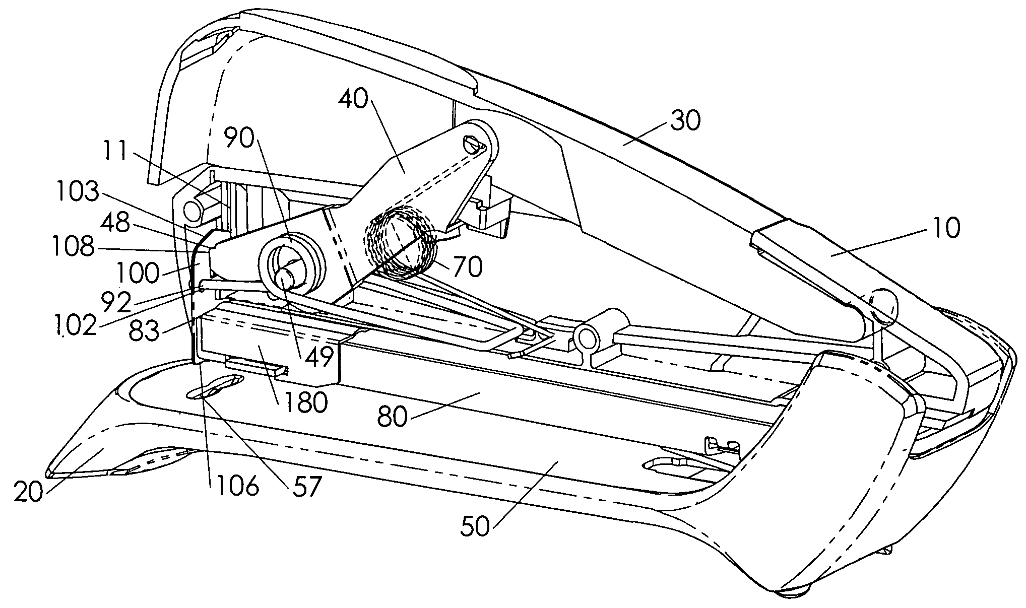 Jam resistant staple holding track for staplers