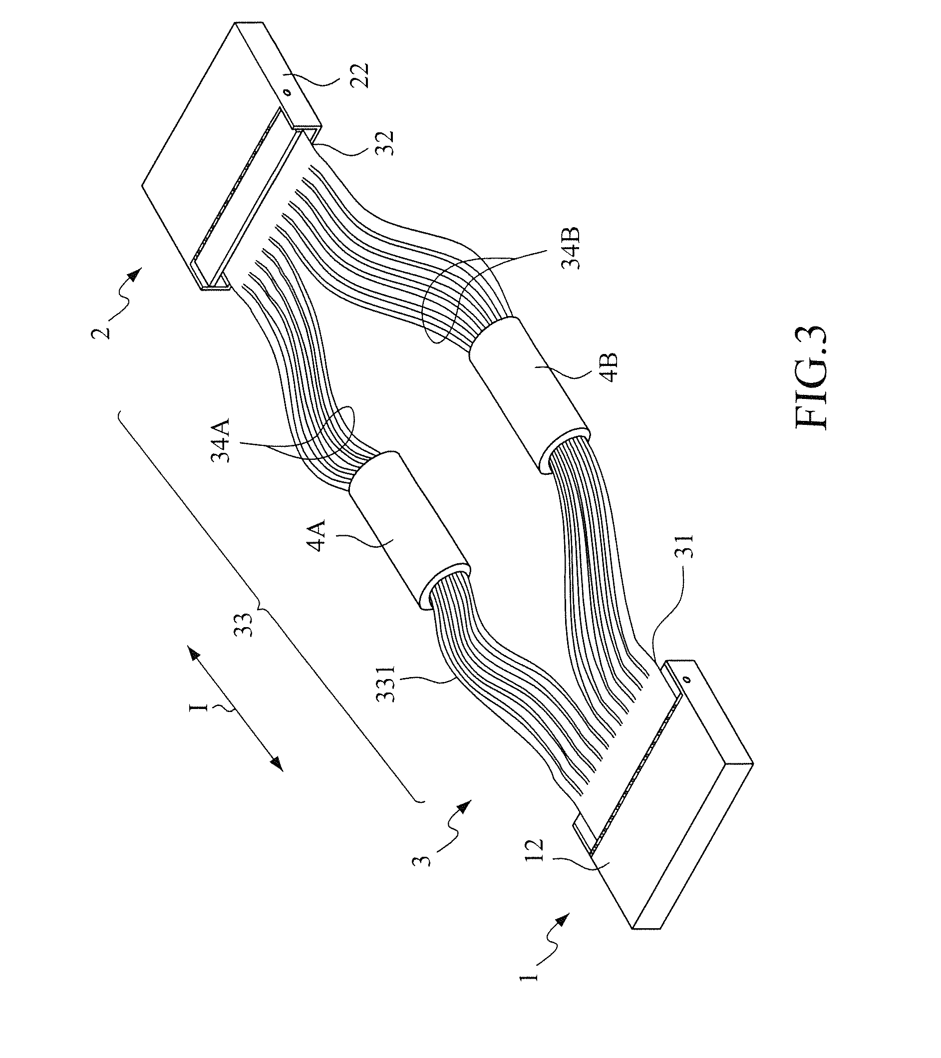 Flexible circuit cable with at least two bundled wire groups