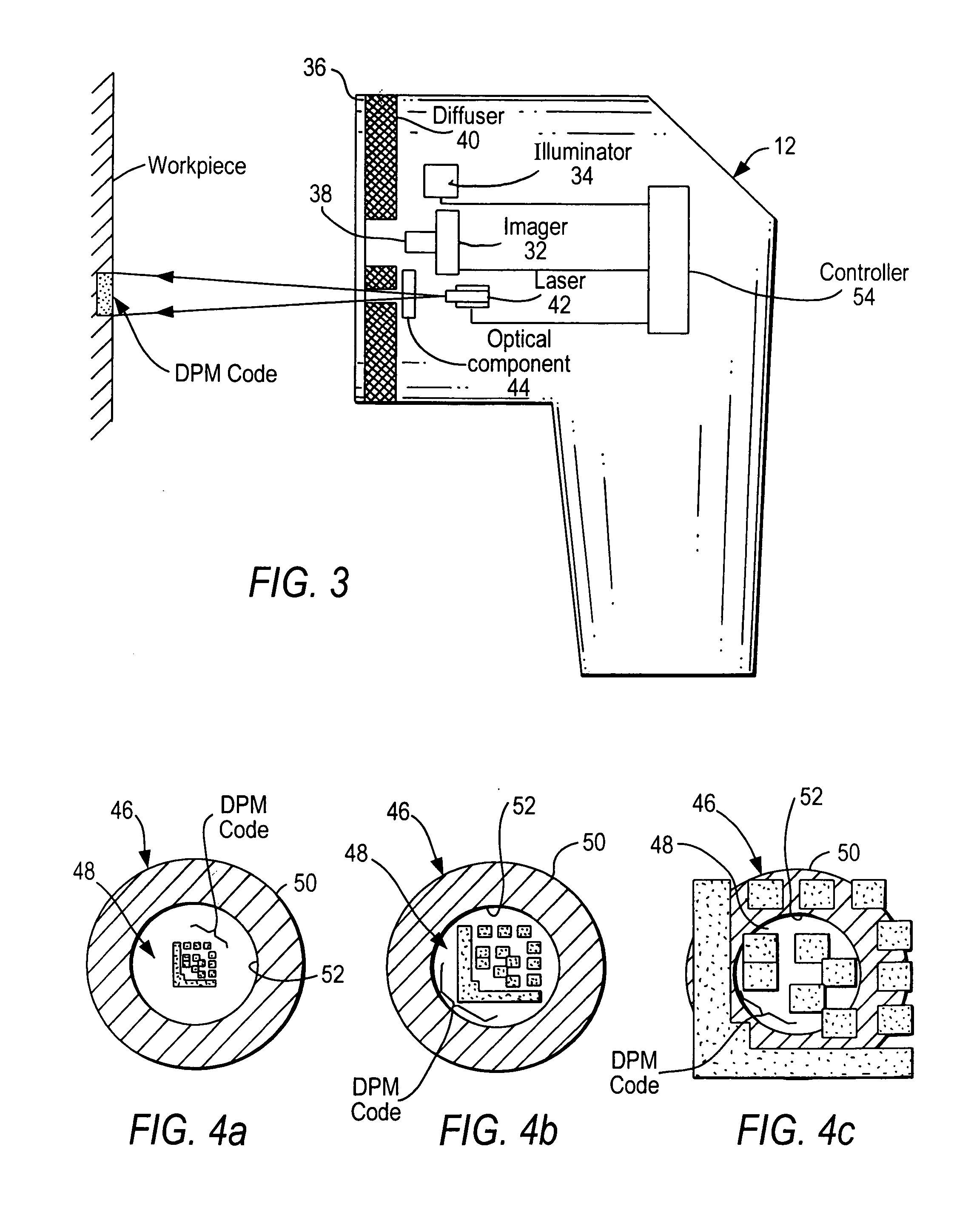 Arrangement for and method of accurately aiming at direct part markings prior to being imaged and electro-optically read