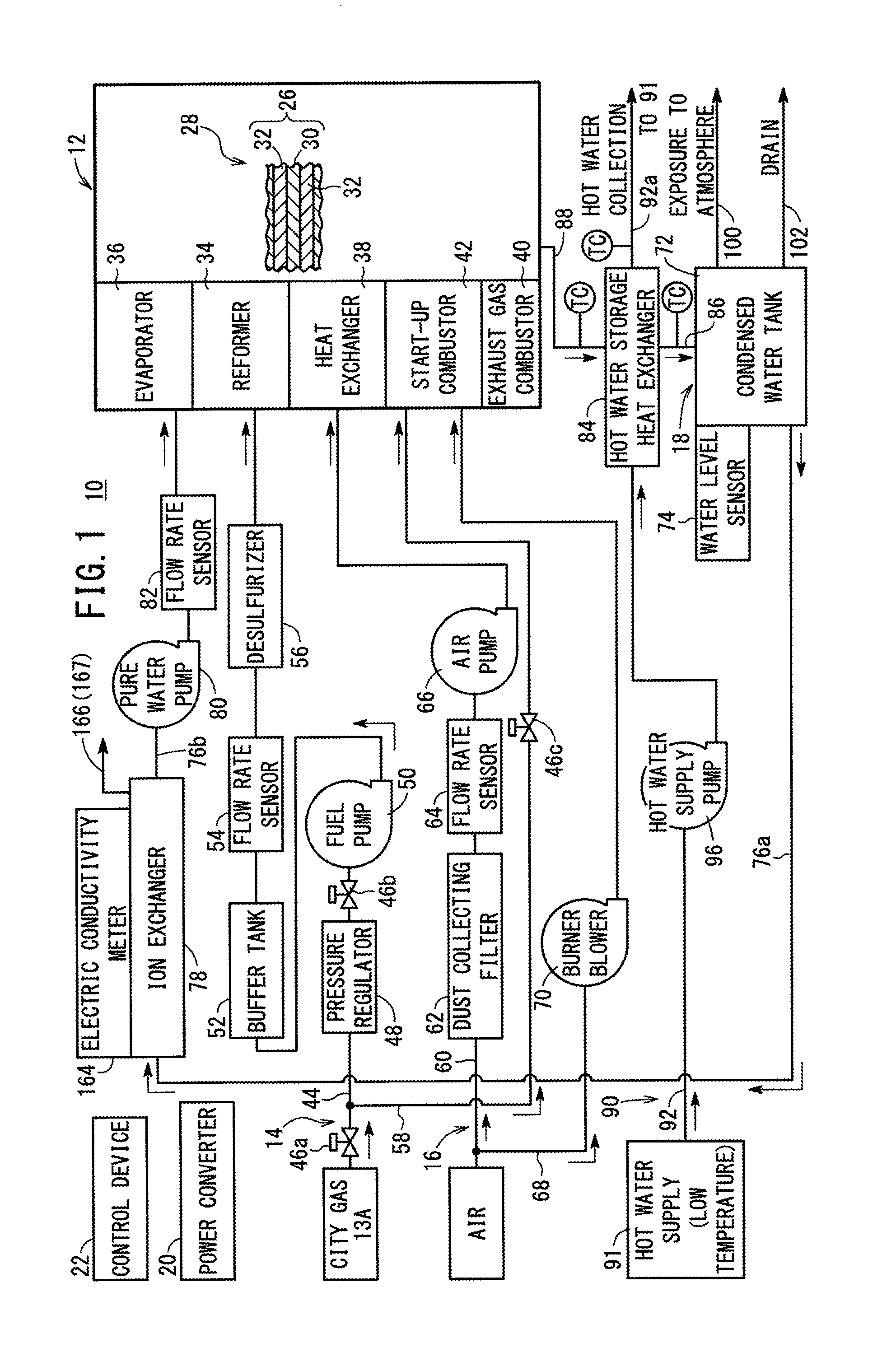 Fuel cell system ion exchanger
