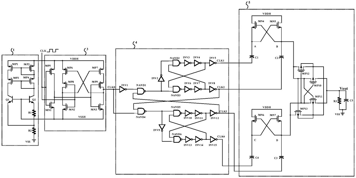 Charge pump circuit based on multipath non-overlapped clock