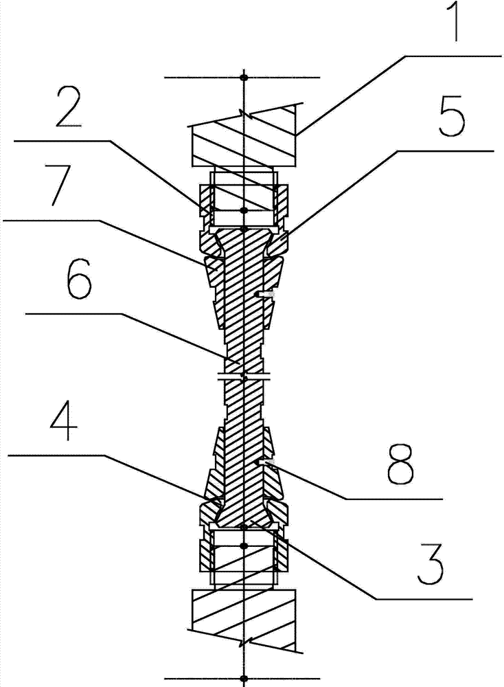 Connecting structure for self-tension pull bar