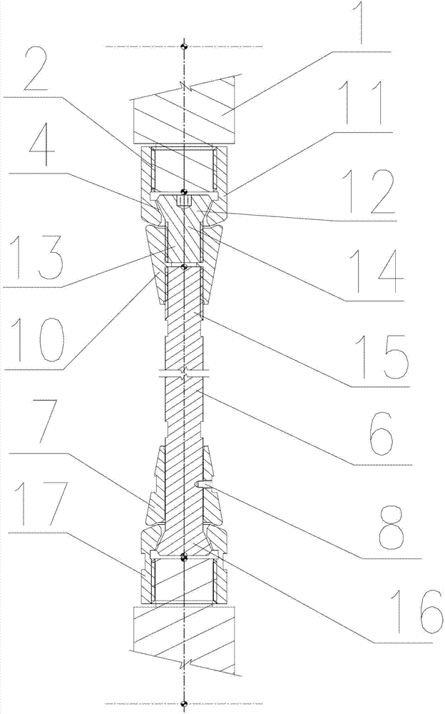 Connecting structure for self-tension pull bar