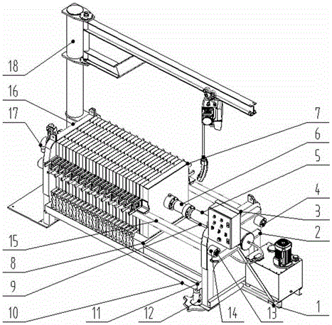 Filter press with filter plate auxiliary mounting device