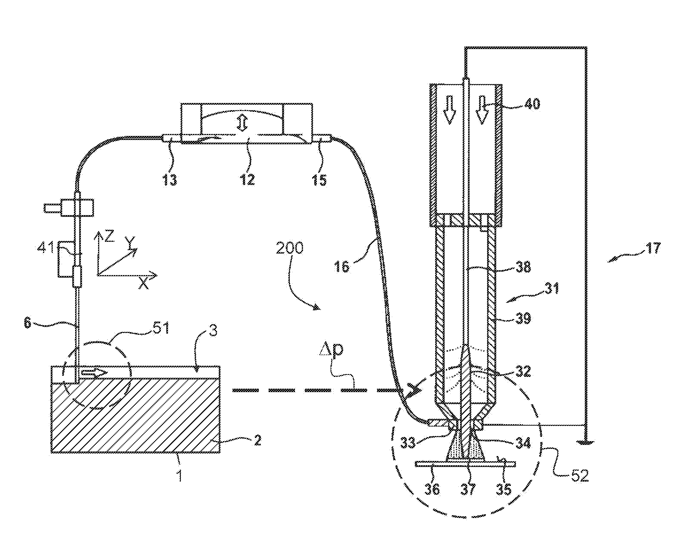 Container for powder, a method for marking/identification of a powder container and an apparatus for use of powder from the container
