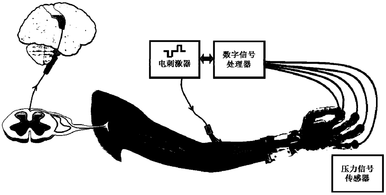 An electrical stimulation sensory feedback system for sensory feedback in prosthetic hands