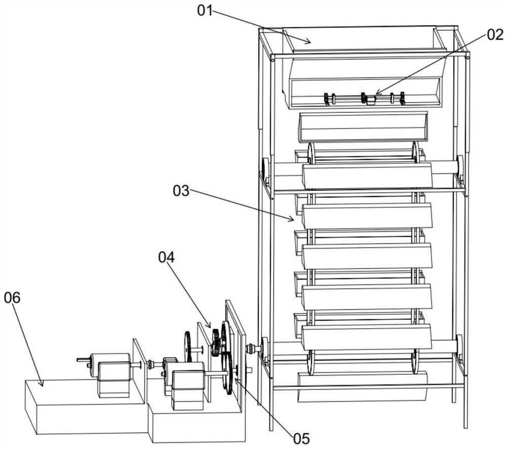 Mechanical granular material flow energy recovery device