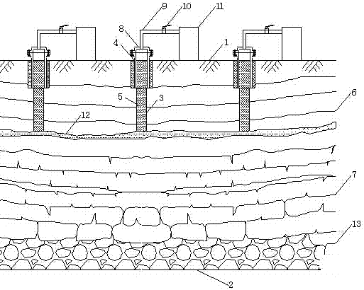 A method for surface drilling and extraction of residual coalbed methane in old goaf areas of coal mines