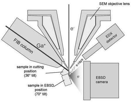 Preparation and characterization method of a precious metal ultrafine wire material ebsd test sample