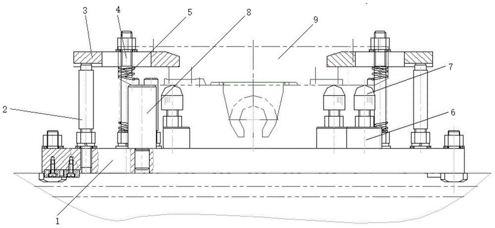 Milling clamp for plane of sliding saddle