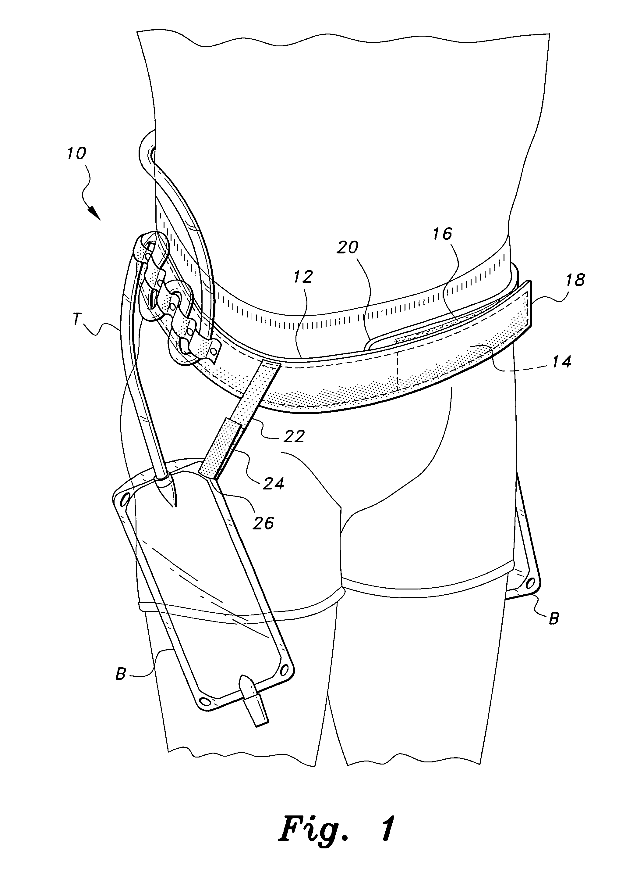 Urine collection bag support belt