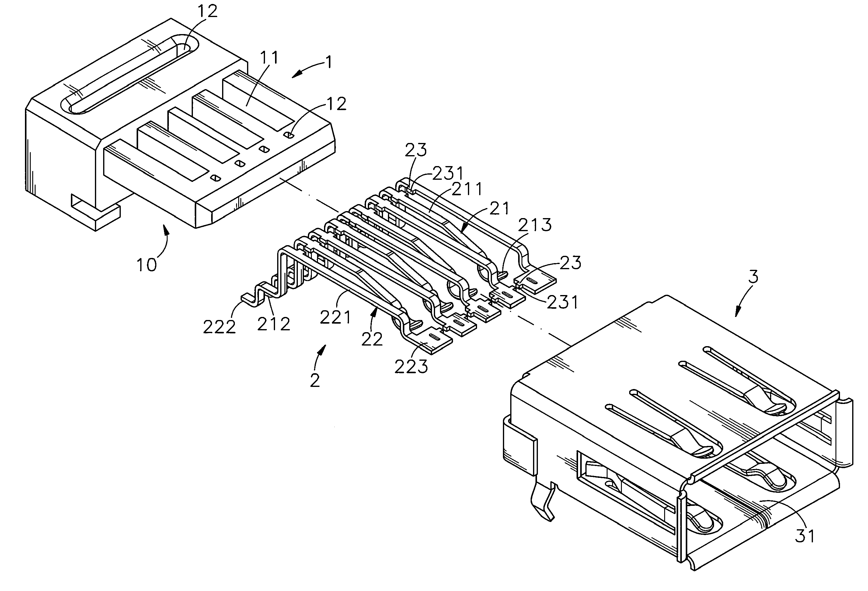 USB connector and its fabrication method