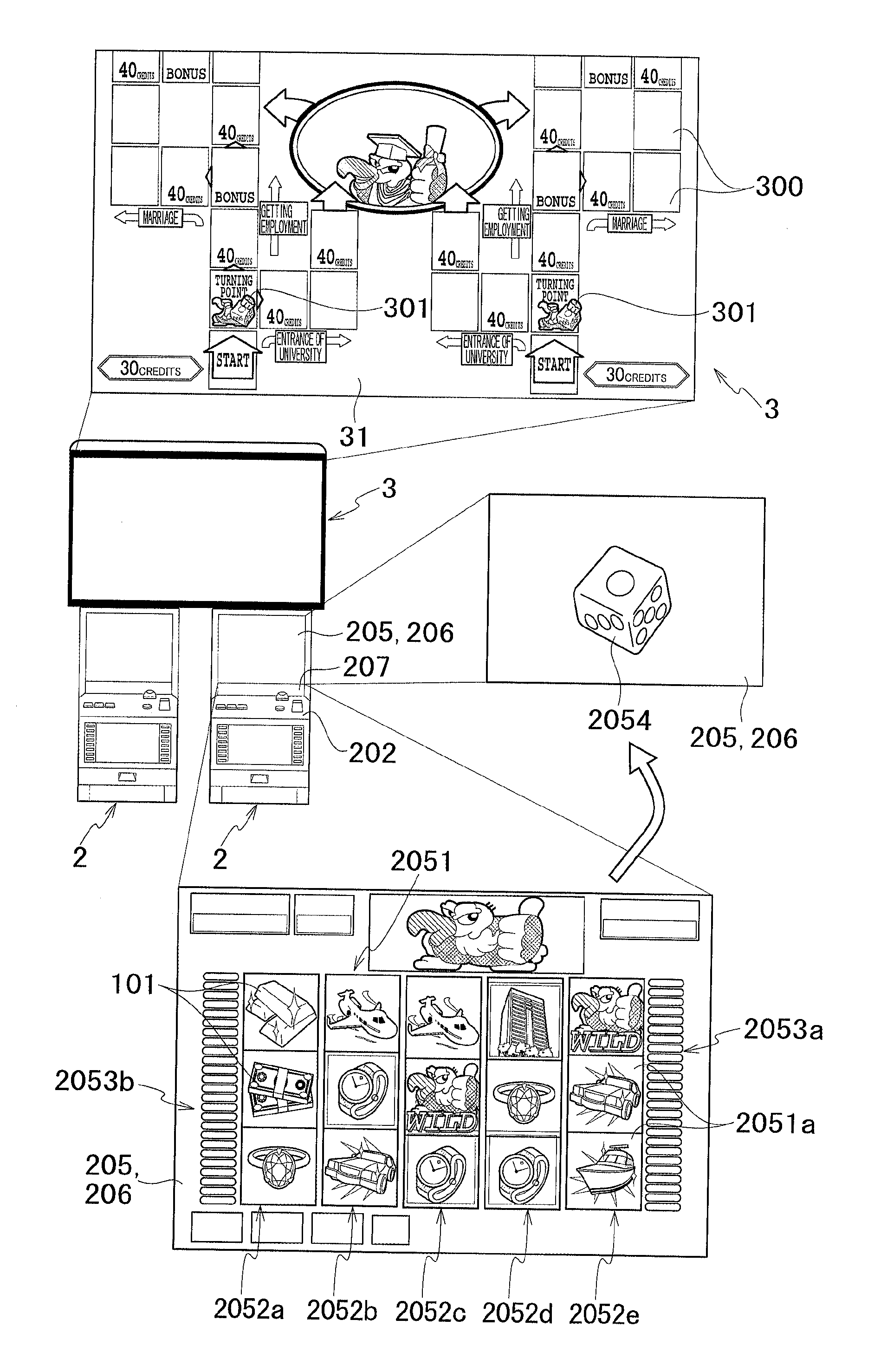 Gaming machine running competing game between gaming terminals