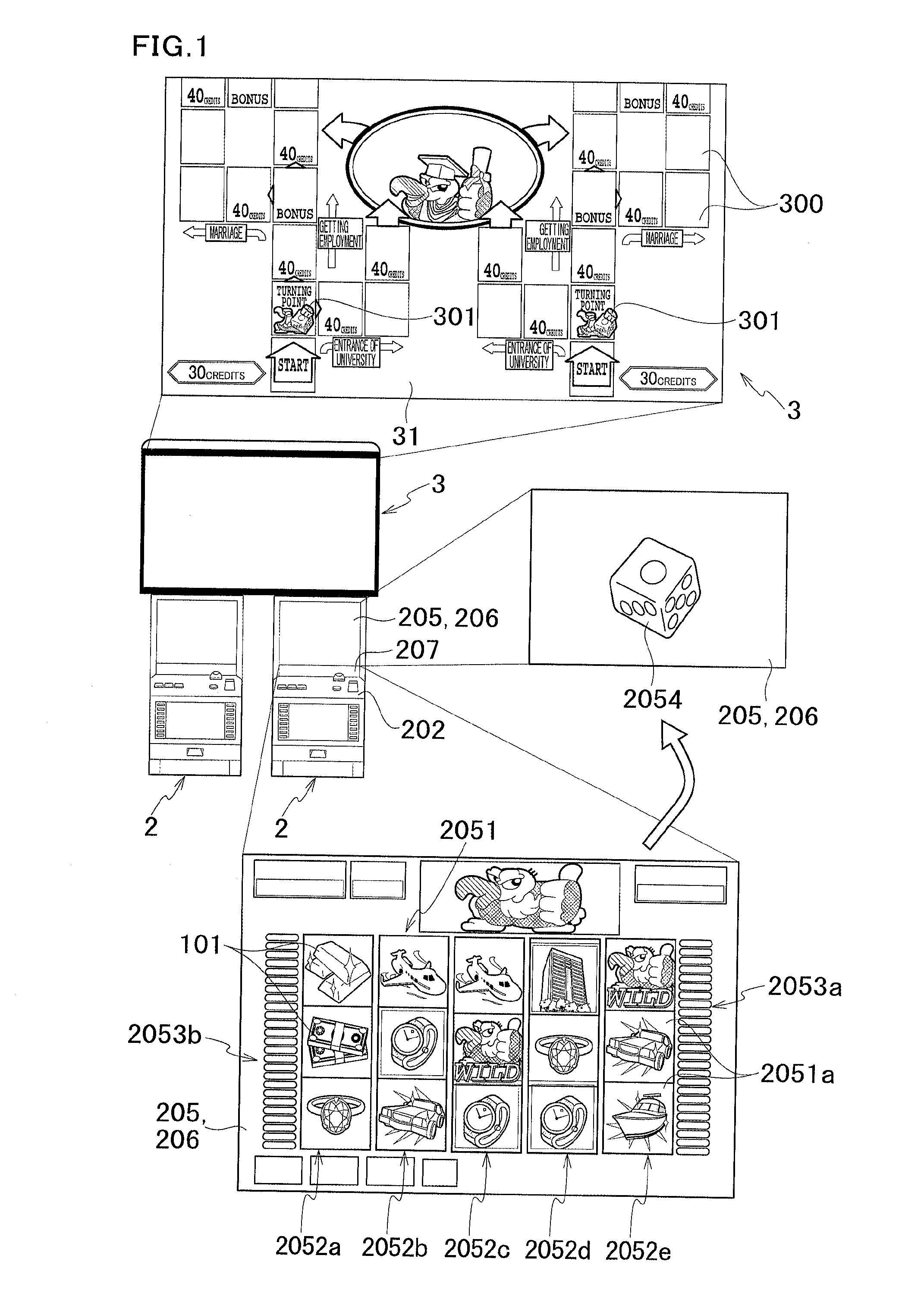 Gaming machine running competing game between gaming terminals