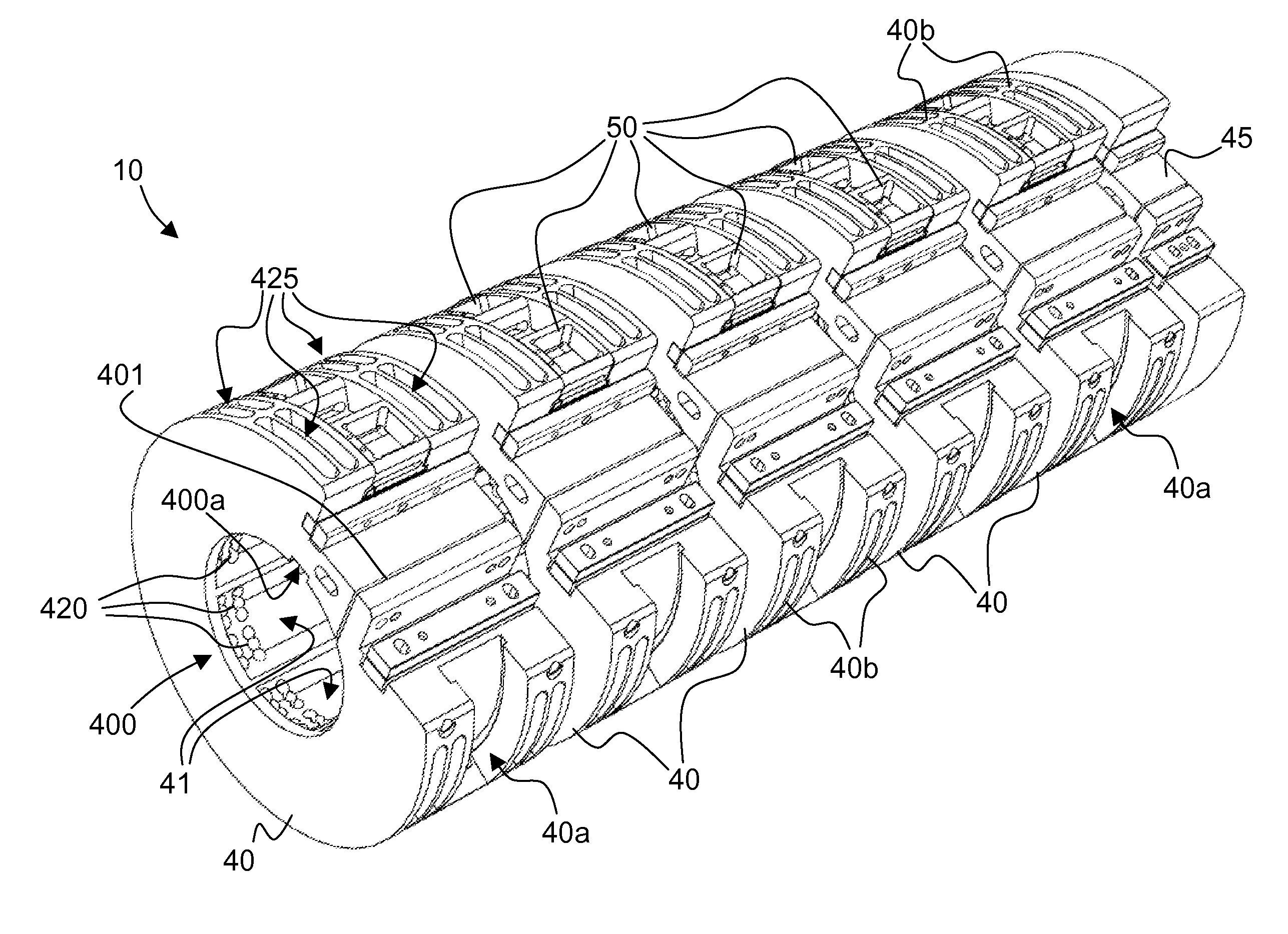 Cylinder body for orienting magnetic flakes contained in an ink or varnish vehicle applied on a sheet-like or web-like substrate